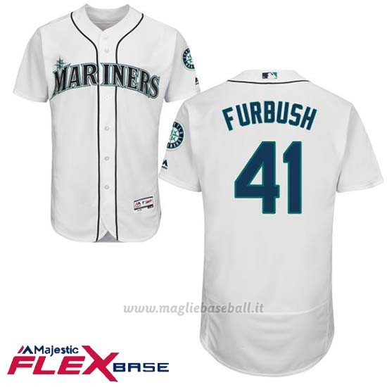 Maglia Baseball Uomo Seattle Mariners Charlie Furbush Bianco Autentico Collezione Flex Base